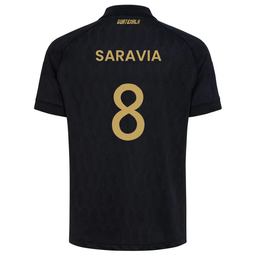 Danxen Women Guatemala Rodrigo Saravia #8 Black Sky Blue White Away Jersey 26-28 T-Shirt