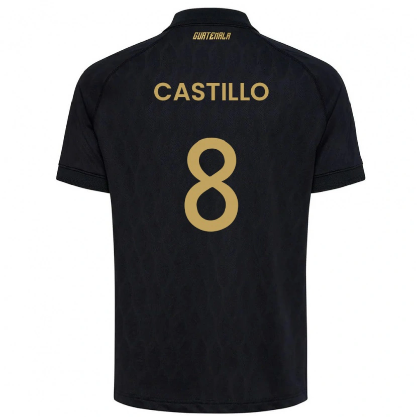 Danxen Women Guatemala Adrián Castillo #8 Black Sky Blue White Away Jersey 26-28 T-Shirt