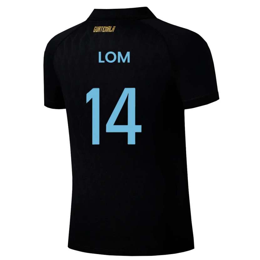Danxen Women Guatemala Darwin Lom #14 Black Sky Blue White Away Jersey 26-28 T-Shirt