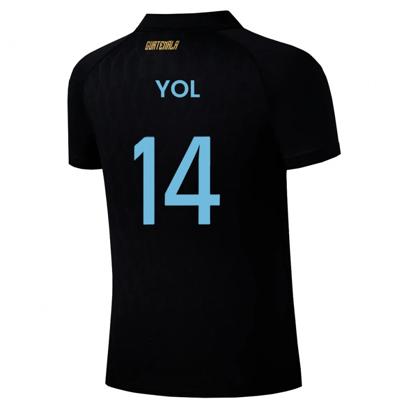 Danxen Women Guatemala Jorge Yol #14 Black Sky Blue White Away Jersey 26-28 T-Shirt