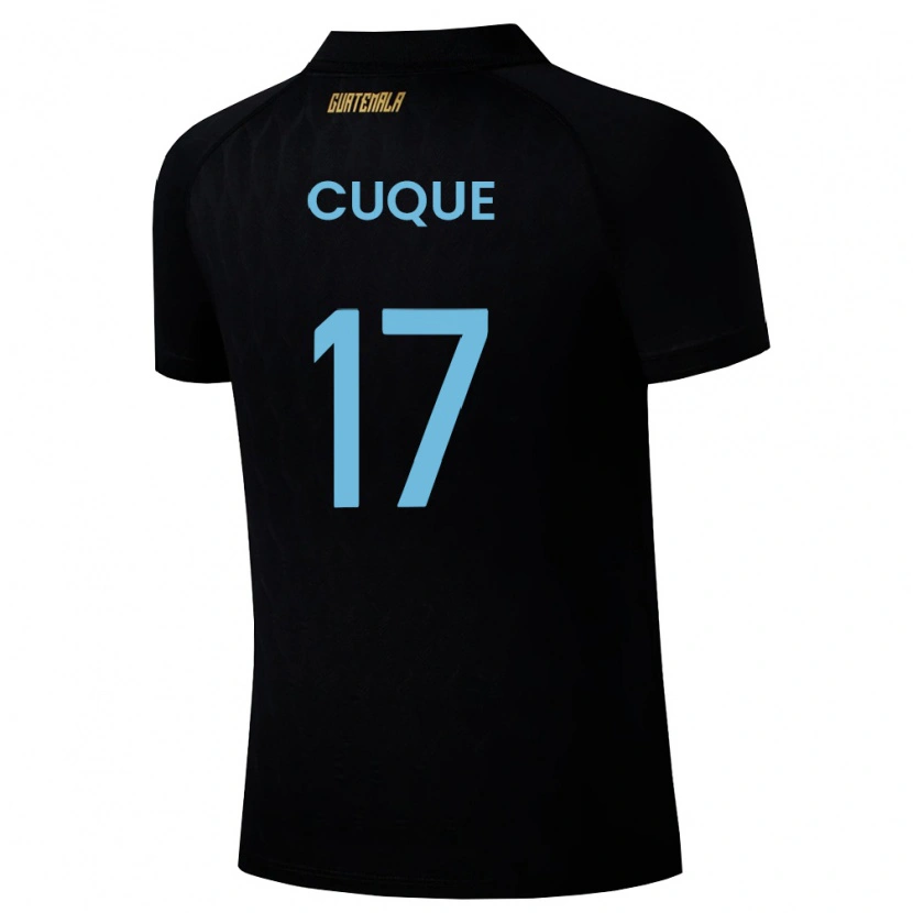 Danxen Women Guatemala Diego Cuque #17 Black Sky Blue White Away Jersey 26-28 T-Shirt
