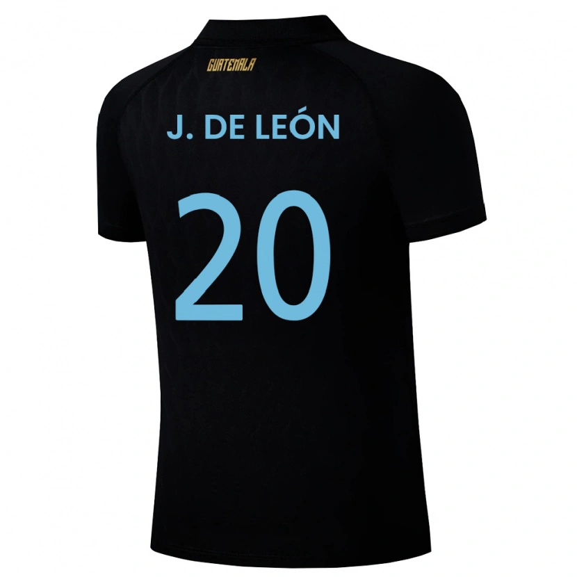 Danxen Women Guatemala Jorge De León #20 Black Sky Blue White Away Jersey 26-28 T-Shirt