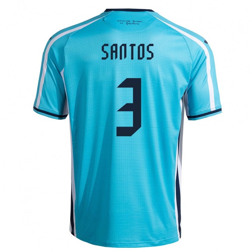 Danxen Women Honduras Marcelo Santos #3 Sky Blue Navy Away Jersey 26-28 T-Shirt