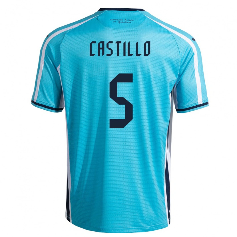Danxen Women Honduras Jeferson Castillo #5 Sky Blue Navy Away Jersey 26-28 T-Shirt