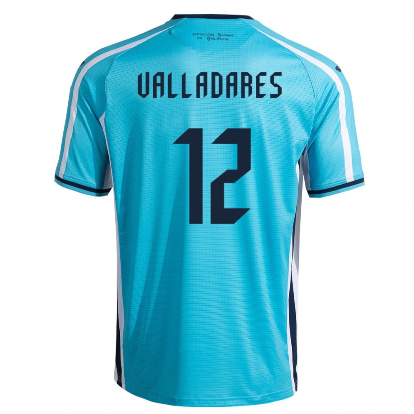 Danxen Women Honduras Noel Valladares #12 Sky Blue Navy Away Jersey 26-28 T-Shirt
