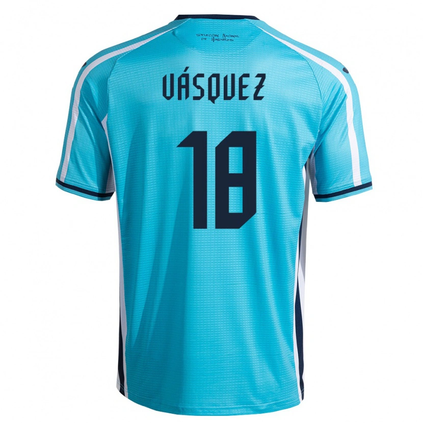 Danxen Women Honduras Mathías Vásquez #18 Sky Blue Navy Away Jersey 26-28 T-Shirt