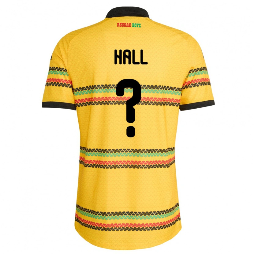 Danxen Kid Jamaica Tyrese Hall #0 Yellow Black Green Home Jersey 26-28 T-Shirt
