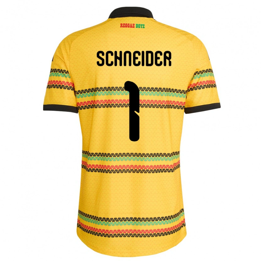 Danxen Kid Jamaica Sydney Schneider #1 Yellow Black Green Home Jersey 26-28 T-Shirt