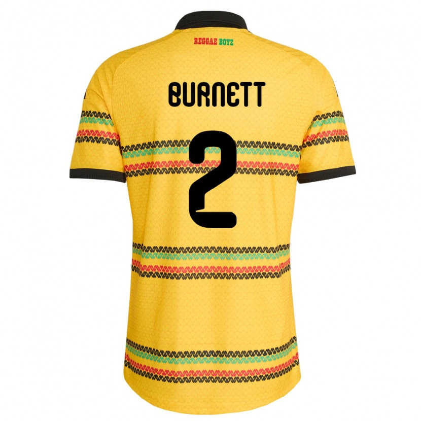 Danxen Kid Jamaica Theanna Burnett #2 Yellow Black Green Home Jersey 26-28 T-Shirt