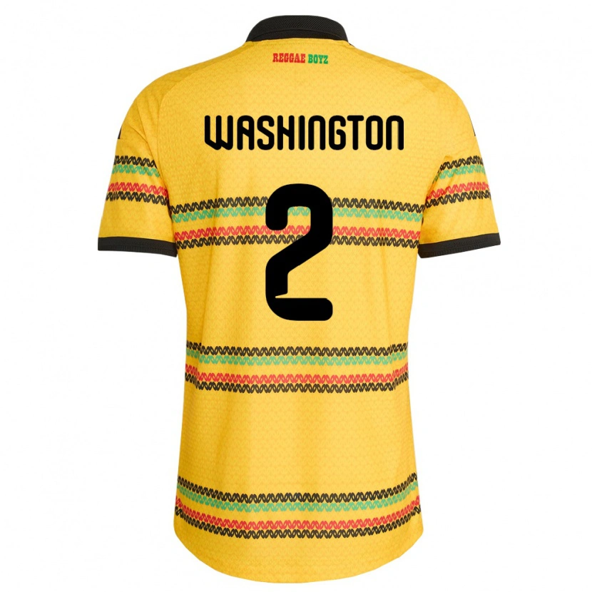 Danxen Kid Jamaica Solai Washington #2 Yellow Black Green Home Jersey 26-28 T-Shirt