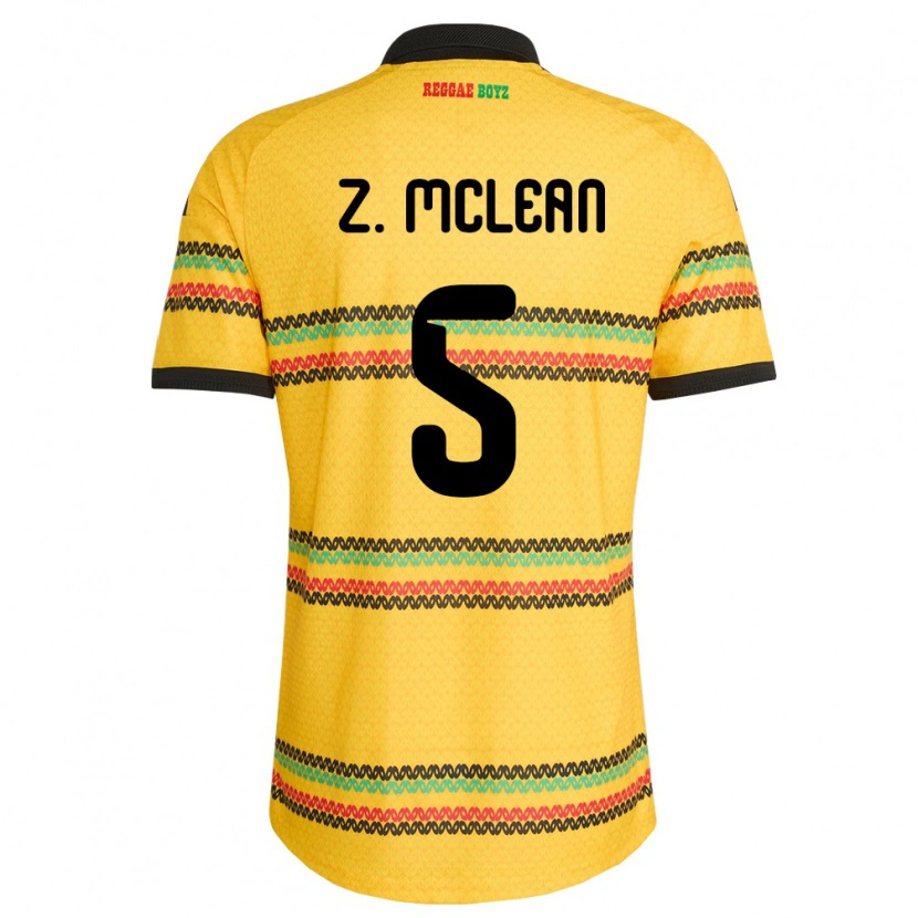 Danxen Kid Jamaica Zienodean Mclean #5 Yellow Black Green Home Jersey 26-28 T-Shirt