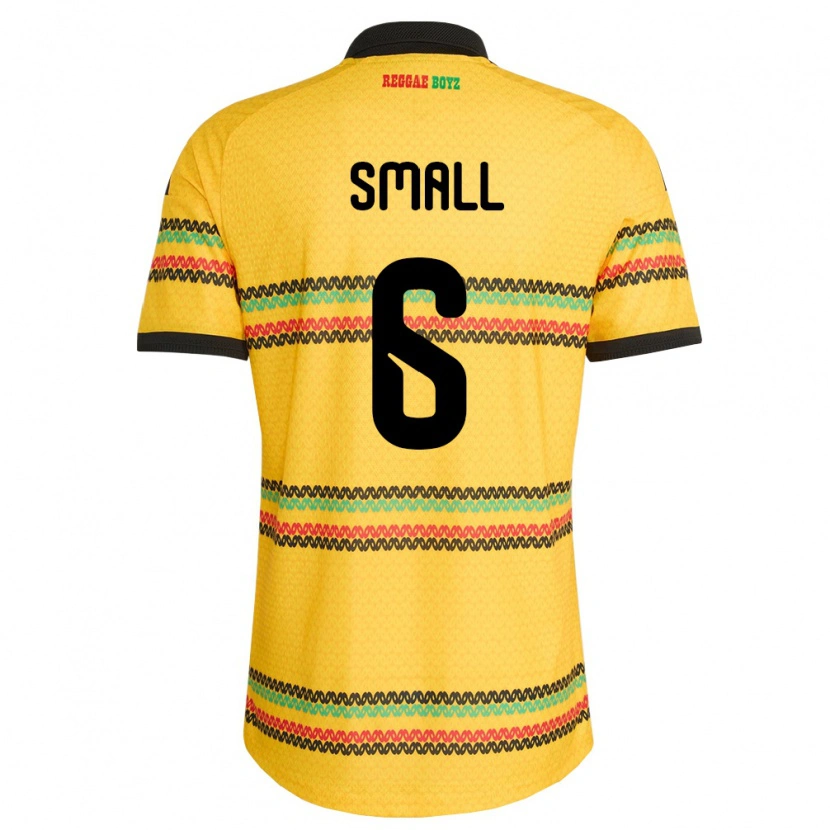 Danxen Kid Jamaica Rashaun Small #6 Yellow Black Green Home Jersey 26-28 T-Shirt