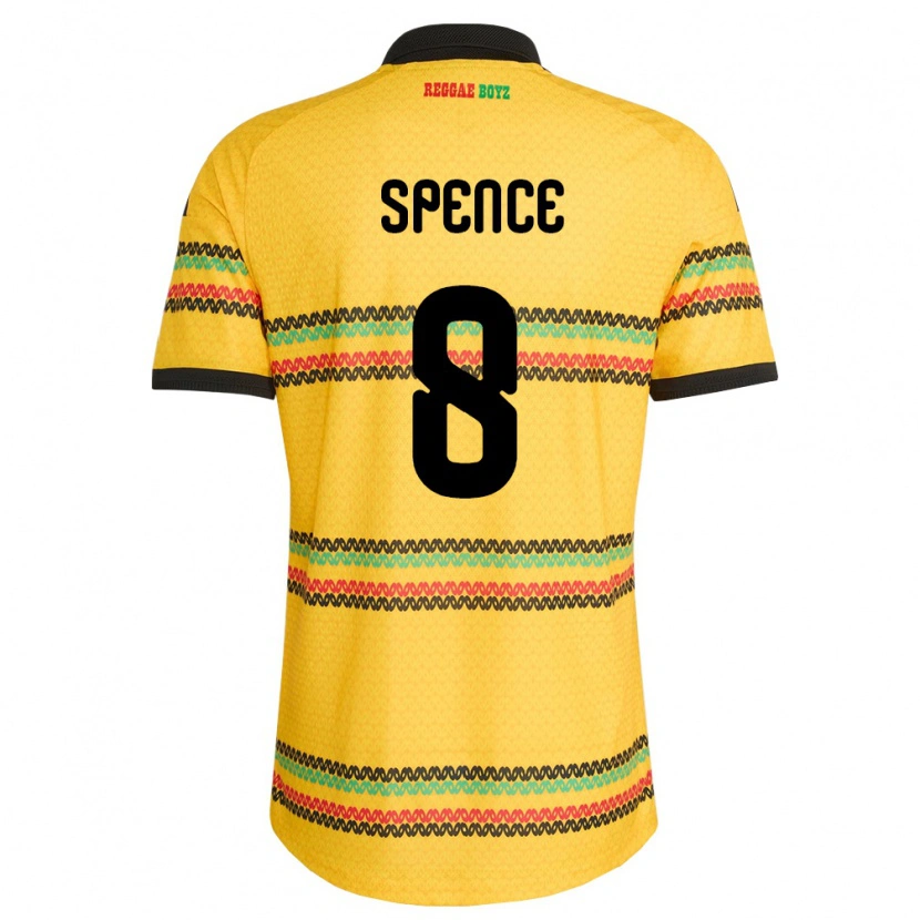 Danxen Kid Jamaica Drew Spence #8 Yellow Black Green Home Jersey 26-28 T-Shirt