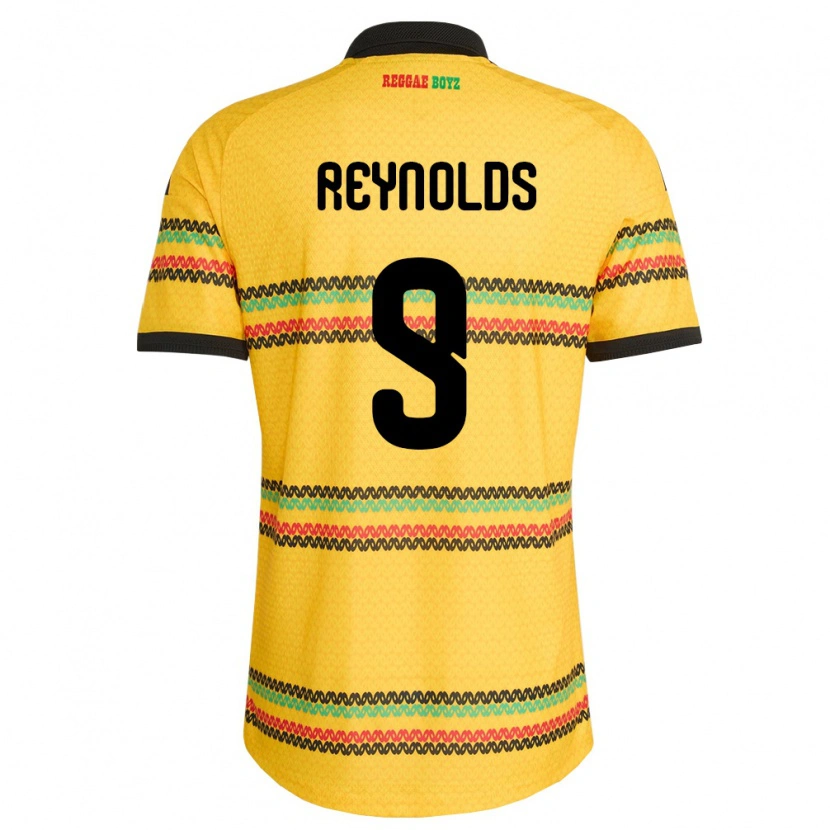 Danxen Kid Jamaica Fabian Reynolds #9 Yellow Black Green Home Jersey 26-28 T-Shirt