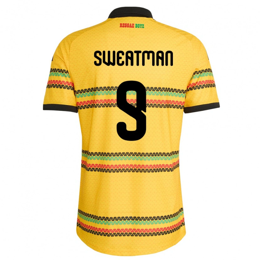 Danxen Kid Jamaica Marlo Sweatman #9 Yellow Black Green Home Jersey 26-28 T-Shirt