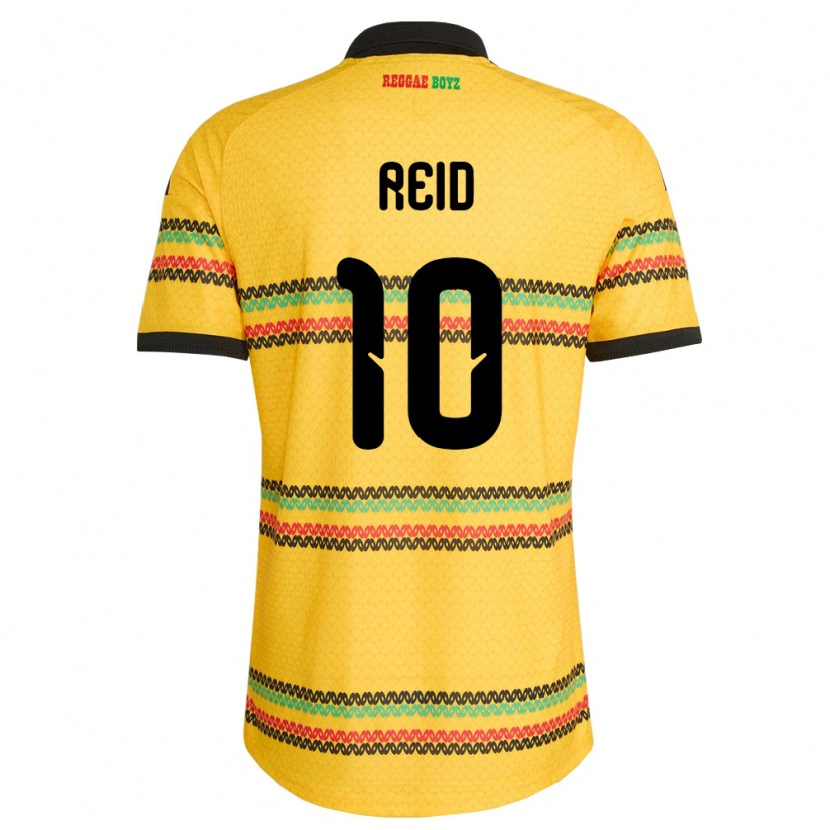 Danxen Kid Jamaica Bobby De Cordova-Reid #10 Yellow Black Green Home Jersey 26-28 T-Shirt