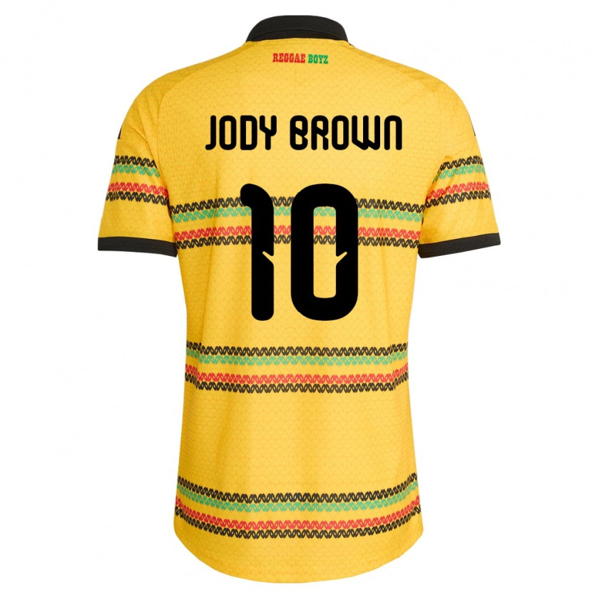 Danxen Kid Jamaica Jody Brown #10 Yellow Black Green Home Jersey 26-28 T-Shirt