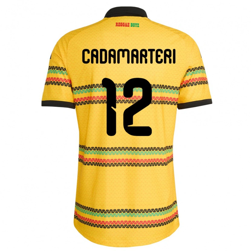 Danxen Kid Jamaica Bailey Cadamarteri #12 Yellow Black Green Home Jersey 26-28 T-Shirt