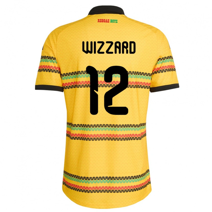 Danxen Kid Jamaica Shadeko Wizzard #12 Yellow Black Green Home Jersey 26-28 T-Shirt