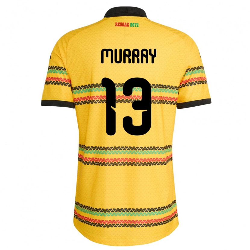Danxen Kid Jamaica Justin Murray #13 Yellow Black Green Home Jersey 26-28 T-Shirt