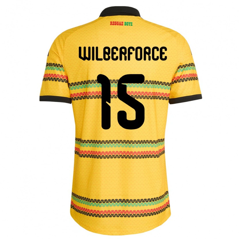 Danxen Kid Jamaica Odane Wilberforce #15 Yellow Black Green Home Jersey 26-28 T-Shirt