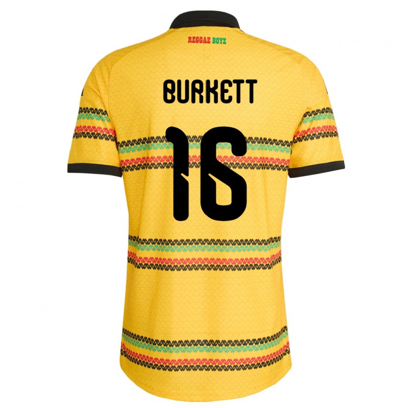 Danxen Kid Jamaica Brian Burkett #16 Yellow Black Green Home Jersey 26-28 T-Shirt