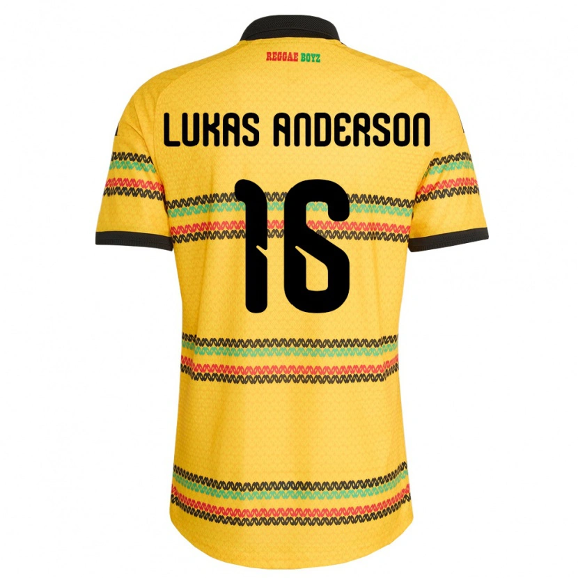 Danxen Kid Jamaica Lukas Anderson #16 Yellow Black Green Home Jersey 26-28 T-Shirt