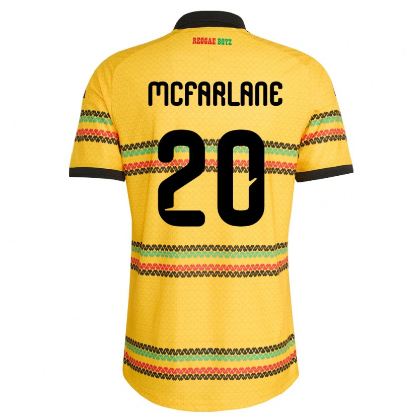 Danxen Kid Jamaica Ayden Mcfarlane #20 Yellow Black Green Home Jersey 26-28 T-Shirt