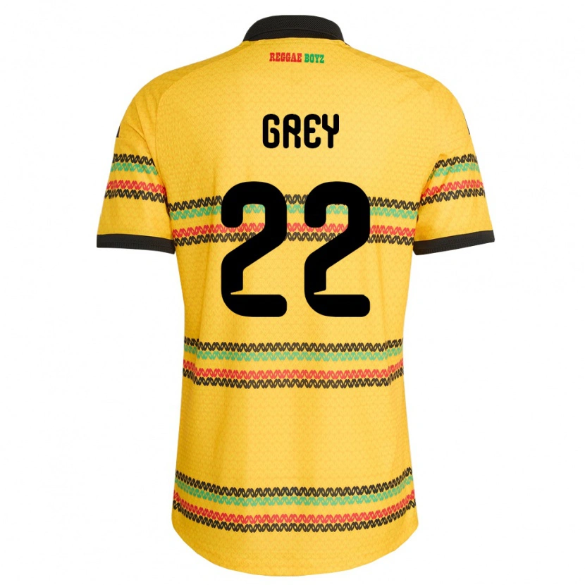 Danxen Kid Jamaica Mireya Grey #22 Yellow Black Green Home Jersey 26-28 T-Shirt
