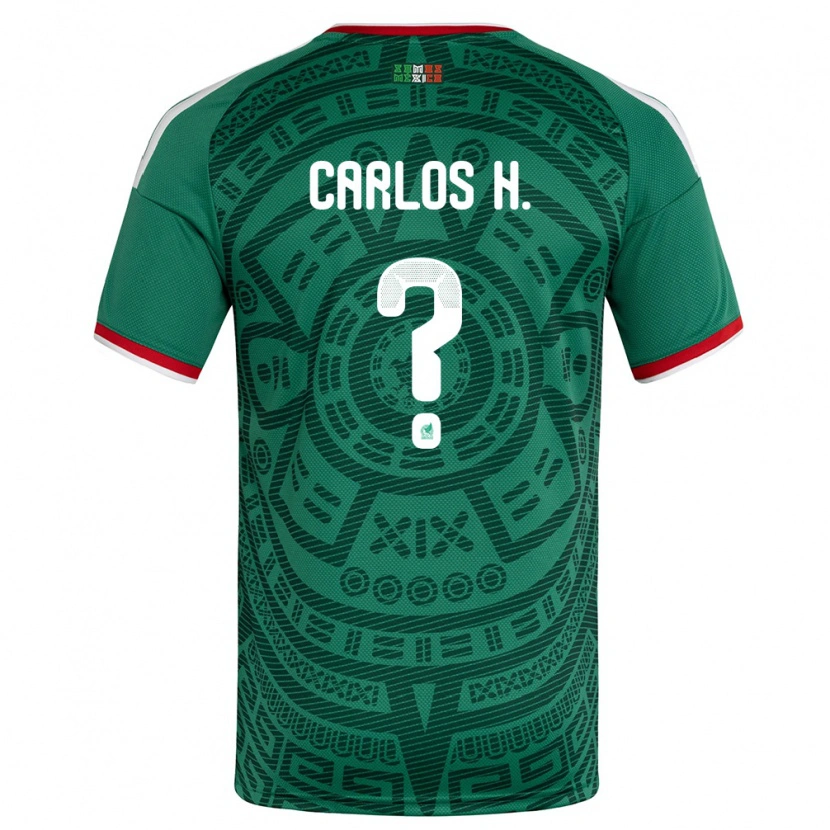 Danxen Kid Mexico Carlos Hernández #0 Green White Red Home Jersey 26-28 T-Shirt
