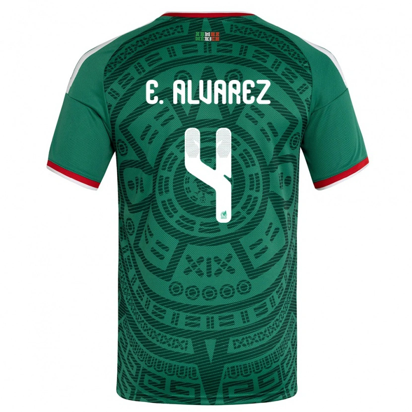 Danxen Kid Mexico Edson Álvarez #4 Green White Red Home Jersey 26-28 T-Shirt