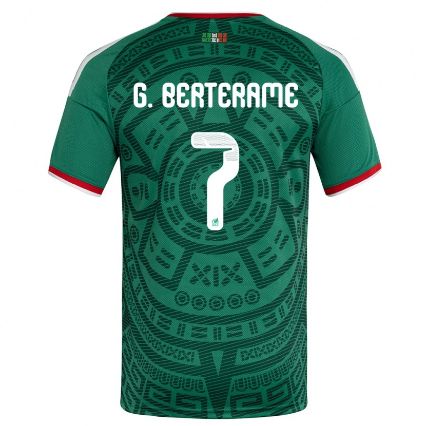 Danxen Kid Mexico Germán Berterame #7 Green White Red Home Jersey 26-28 T-Shirt