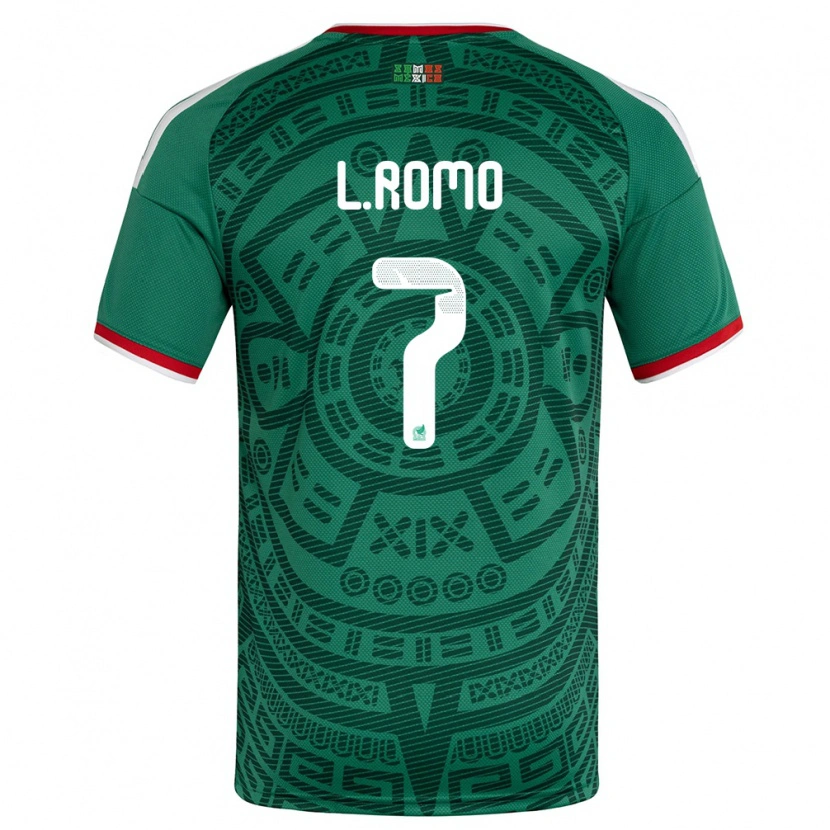 Danxen Kid Mexico Luis Romo #7 Green White Red Home Jersey 26-28 T-Shirt