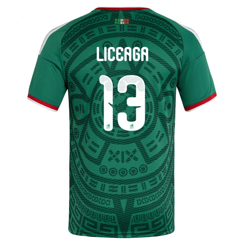 Danxen Kid Mexico Sebastián Liceaga #13 Green White Red Home Jersey 26-28 T-Shirt
