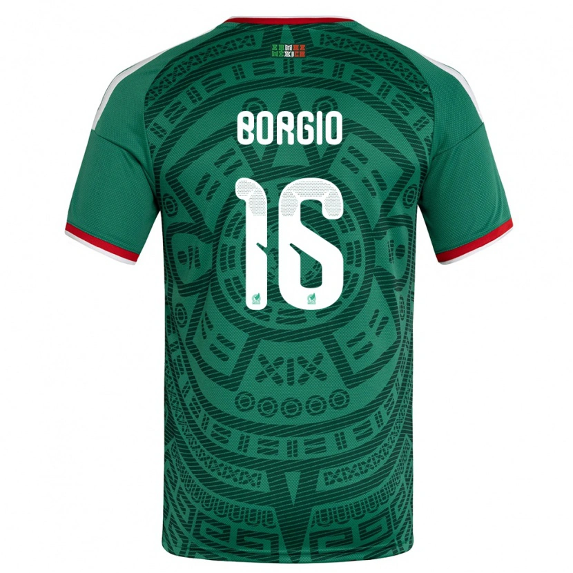 Danxen Kid Mexico Íñigo Borgio #16 Green White Red Home Jersey 26-28 T-Shirt
