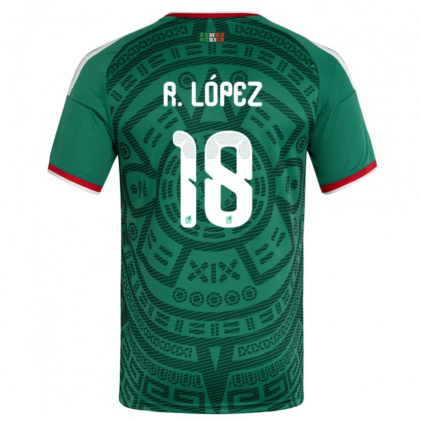 Danxen Kid Mexico Rodrigo López #18 Green White Red Home Jersey 26-28 T-Shirt
