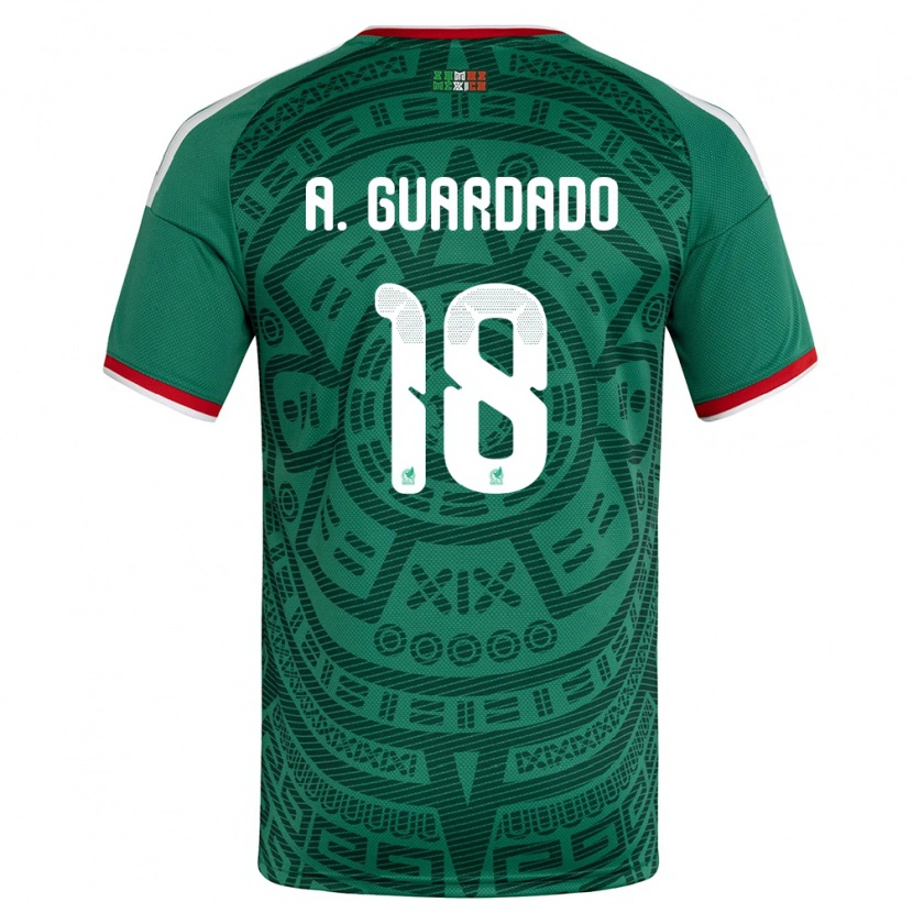Danxen Kid Mexico Andres Guardado #18 Green White Red Home Jersey 26-28 T-Shirt