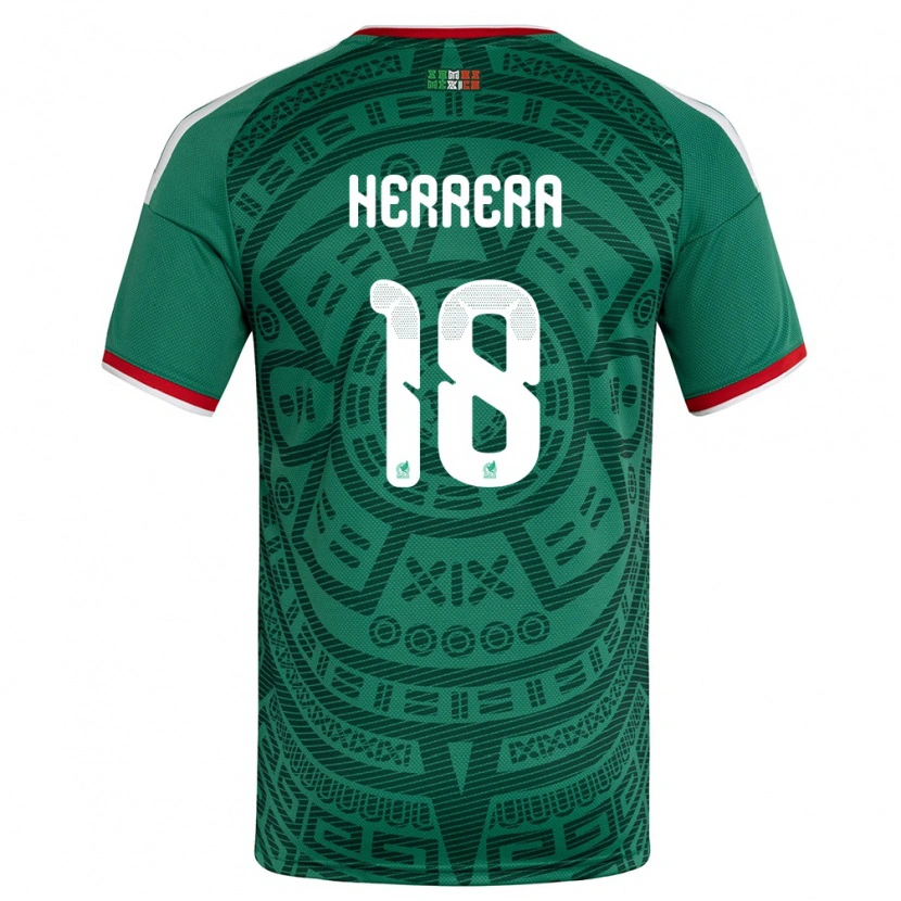 Danxen Kid Mexico Ozziel Herrera #18 Green White Red Home Jersey 26-28 T-Shirt