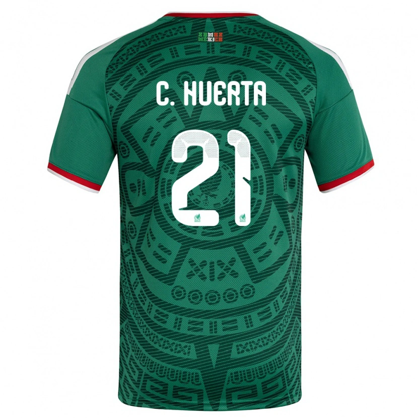 Danxen Kid Mexico César Huerta #21 Green White Red Home Jersey 26-28 T-Shirt