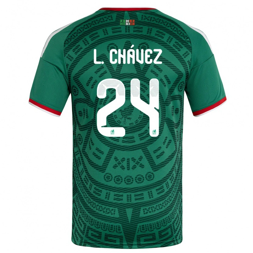 Danxen Kid Mexico Luis Chávez #24 Green White Red Home Jersey 26-28 T-Shirt