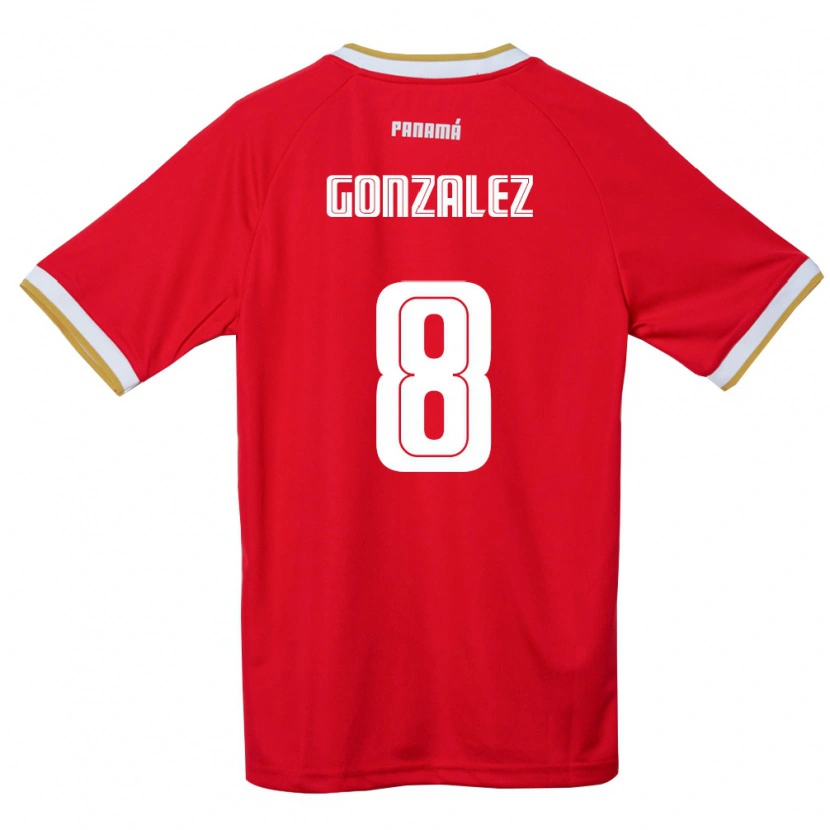 Danxen Kid Panama Schiandra González #8 Red Brown White Home Jersey 26-28 T-Shirt