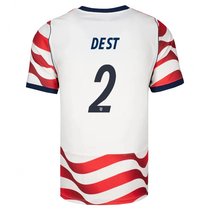 Danxen Kid United States Sergiño Dest #2 Red White Black Home Jersey 26-28 T-Shirt