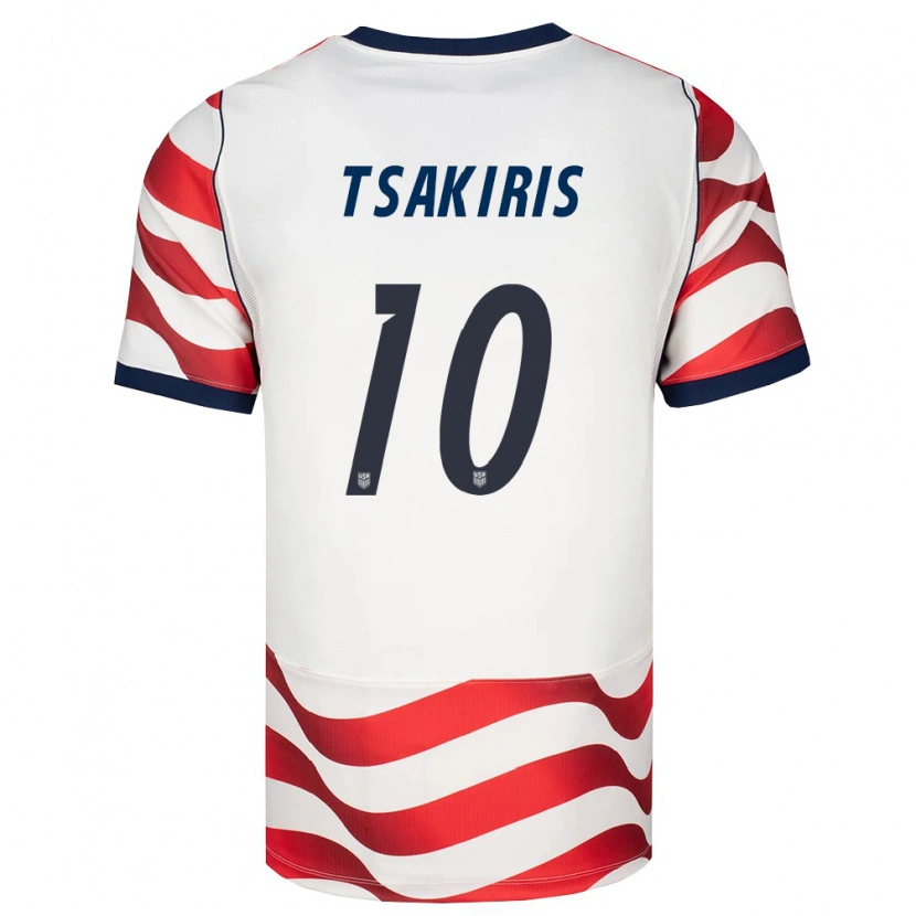 Danxen Kid United States Niko Tsakiris #10 Red White Black Home Jersey 26-28 T-Shirt