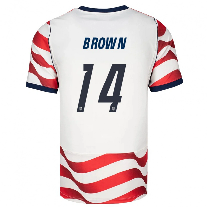 Danxen Kid United States Tristan Brown #14 Red White Black Home Jersey 26-28 T-Shirt