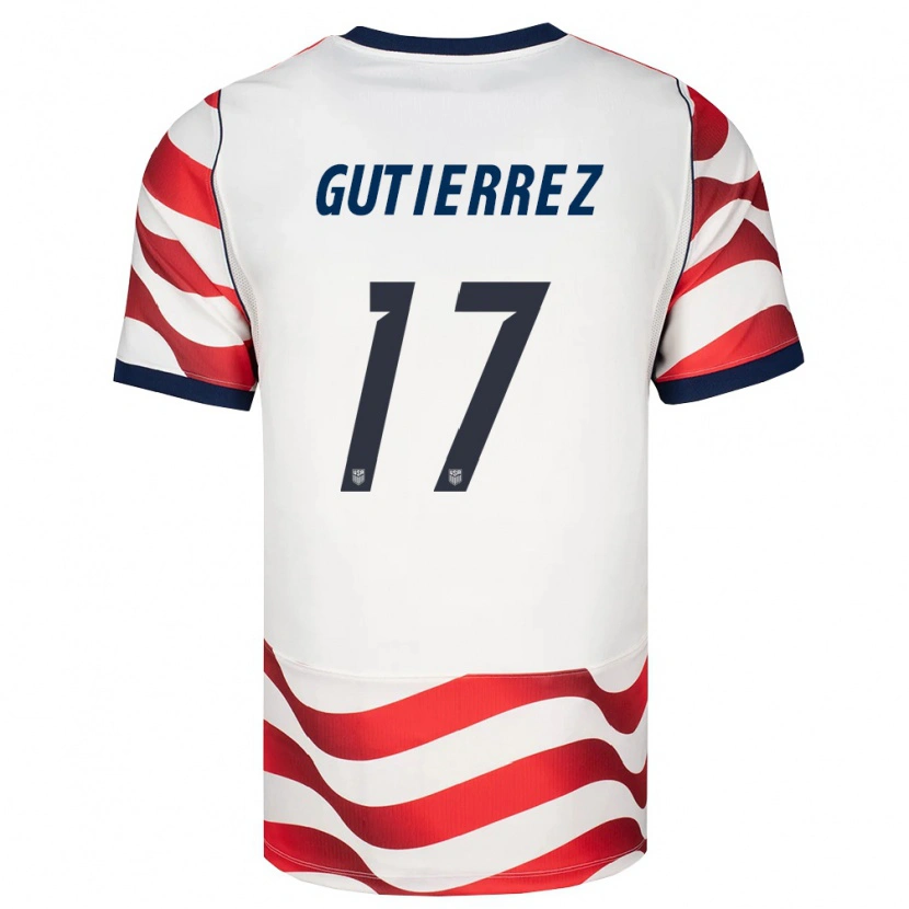 Danxen Kid United States Brian Gutierrez #17 Red White Black Home Jersey 26-28 T-Shirt