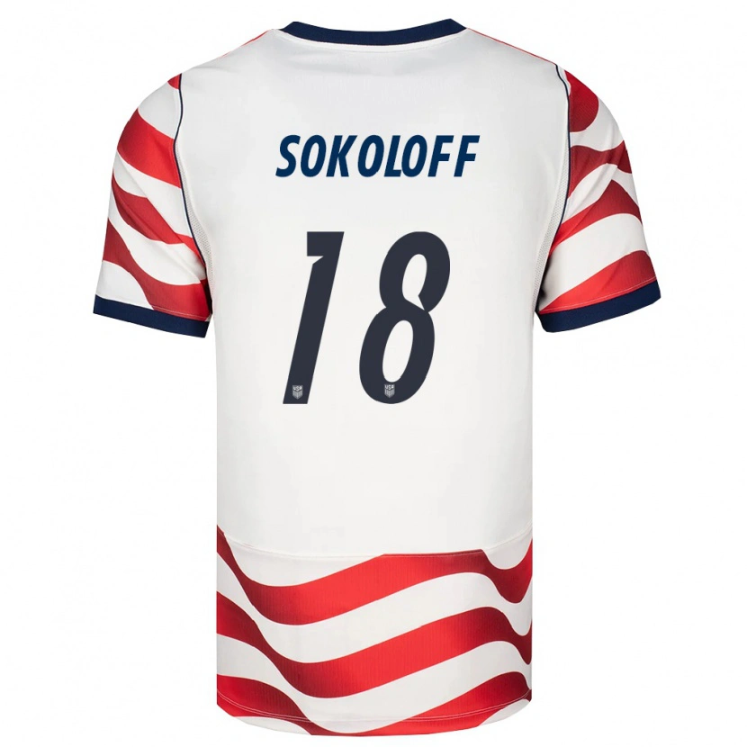 Danxen Kid United States Paul Sokoloff #18 Red White Black Home Jersey 26-28 T-Shirt