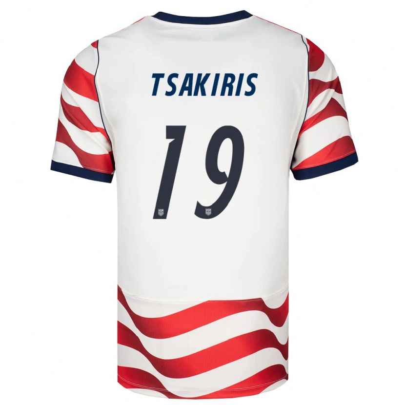 Danxen Kid United States Mateo Tsakiris #19 Red White Black Home Jersey 26-28 T-Shirt