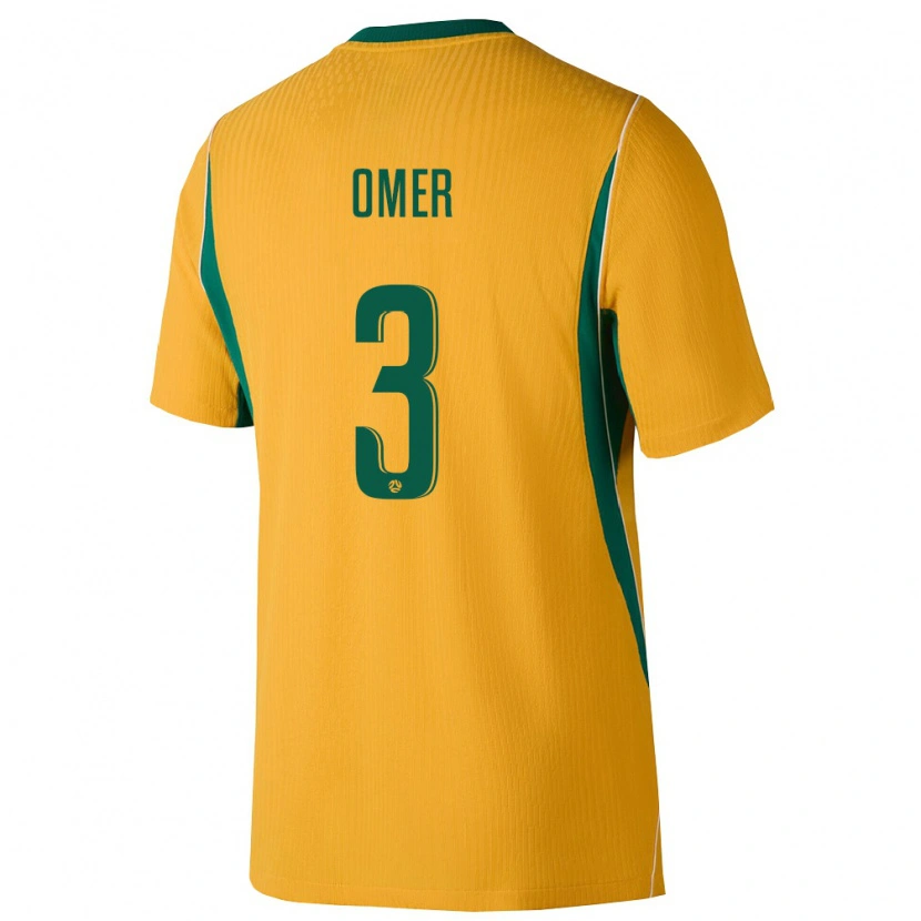 Danxen Kid Australia Abdurahman Omer #3 Yellow Green Home Jersey 26-28 T-Shirt