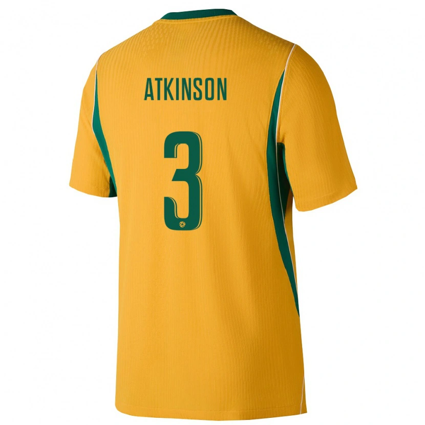 Danxen Kid Australia Nathaniel Atkinson #3 Yellow Green Home Jersey 26-28 T-Shirt