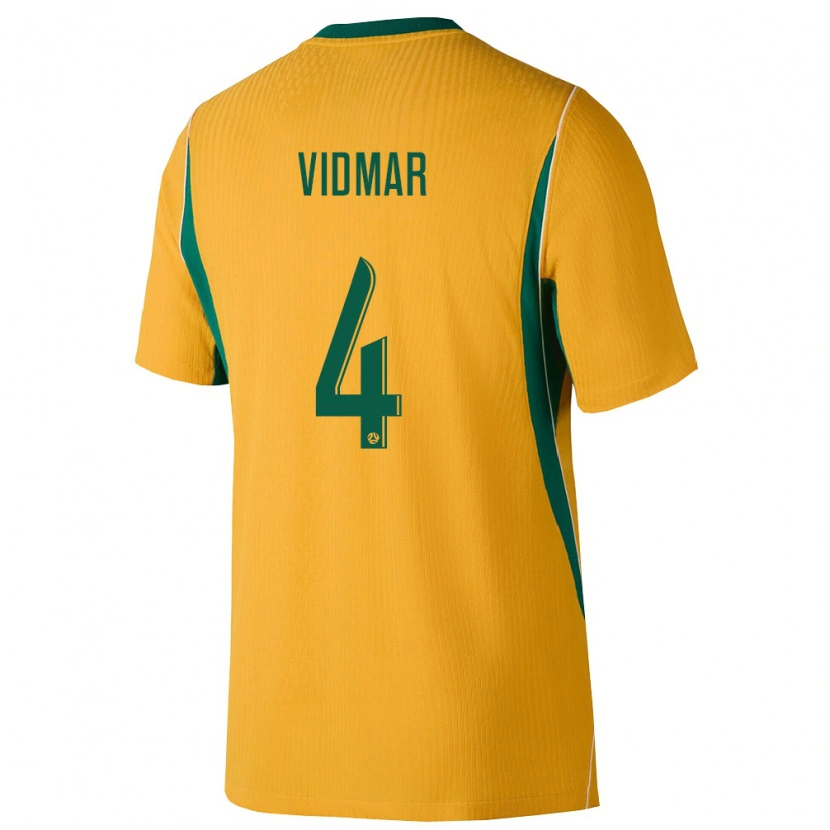 Danxen Kid Australia Kane Vidmar #4 Yellow Green Home Jersey 26-28 T-Shirt